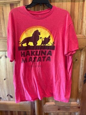 Disney Red Hakuna Matata Short Sleeve Tee